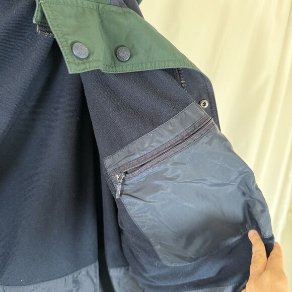 Eddie Bauer EBTEK Jacket Men's Medium Green Gore-Tex Full Zip Snap Packable Hood - Picture 14 of 14